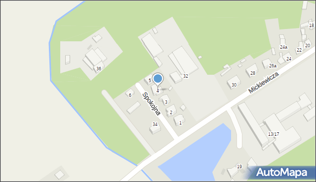 Krzepice, Spokojna, 4, mapa Krzepice