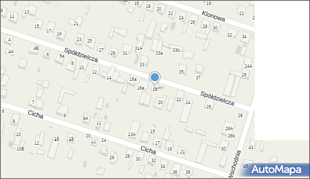 Ksawerów, Spółdzielcza, 18, mapa Ksawerów