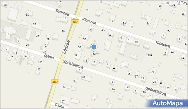 Ksawerów, Spółdzielcza, 3A, mapa Ksawerów