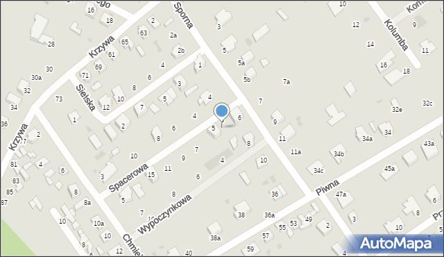 Kutno, Spacerowa, 3a, mapa Kutno