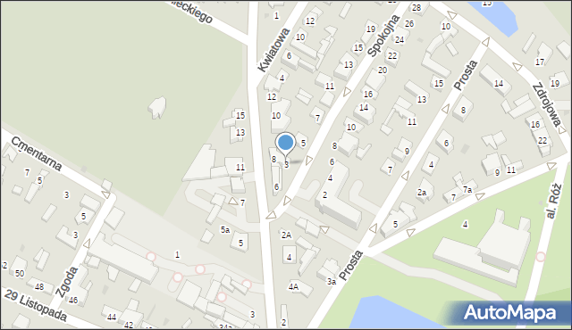 Kutno, Spokojna, 3, mapa Kutno