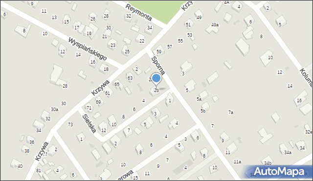 Kutno, Sporna, 2b, mapa Kutno