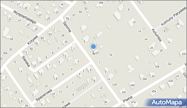 Kutno, Sporna, 5b, mapa Kutno