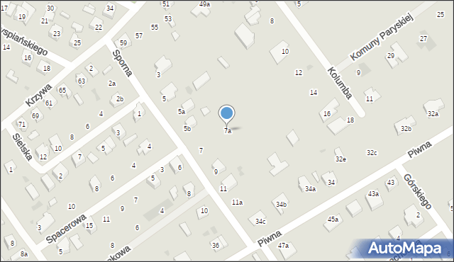 Kutno, Sporna, 7a, mapa Kutno
