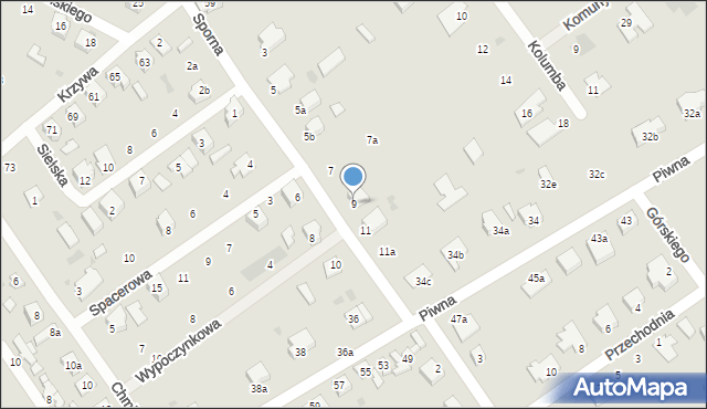 Kutno, Sporna, 9, mapa Kutno