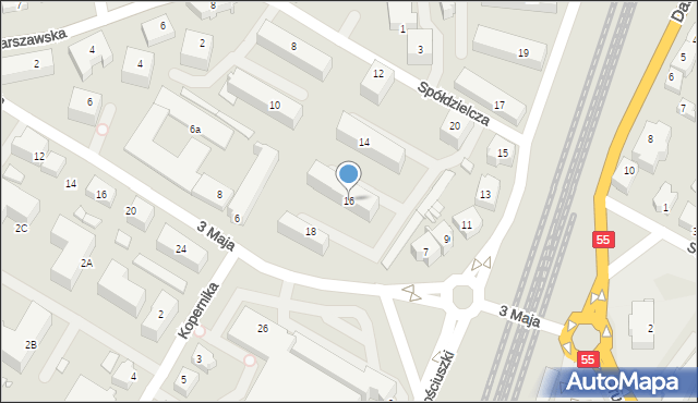 Kwidzyn, Spółdzielcza, 16, mapa Kwidzyn