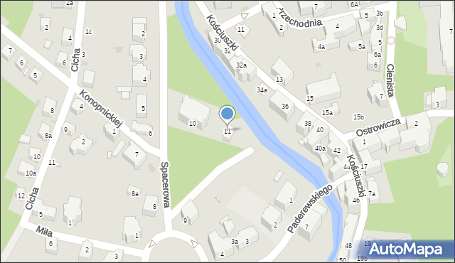 Lądek-Zdrój, Spacerowa, 11, mapa Lądek-Zdrój