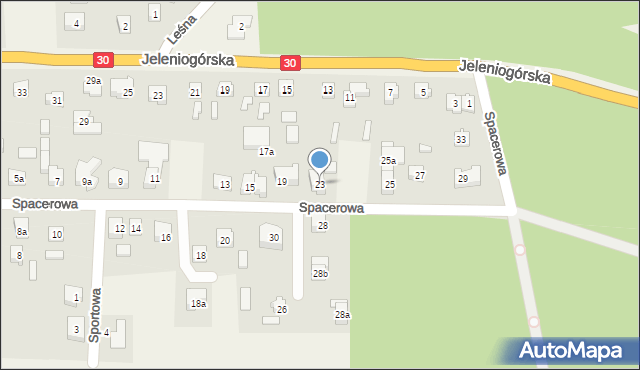 Łagów, Spacerowa, 23, mapa Łagów