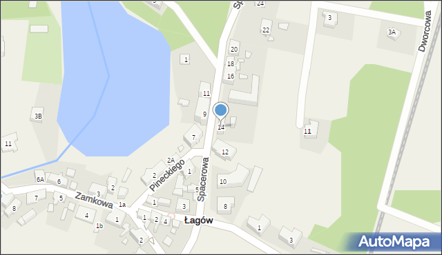 Łagów, Spacerowa, 14, mapa Łagów