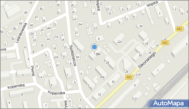 Łapy, Spółdzielcza, 8A, mapa Łapy