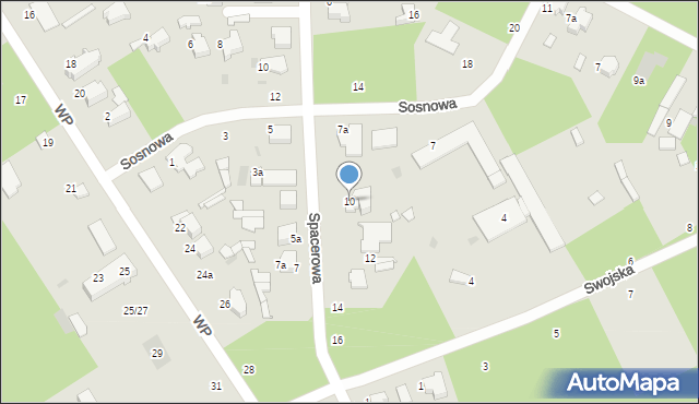 Łask, Spacerowa, 10, mapa Łask