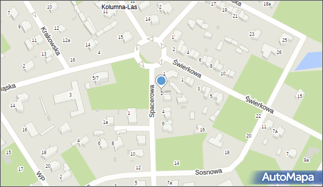 Łask, Spacerowa, 2, mapa Łask
