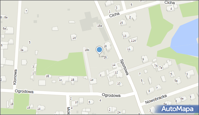 Łask, Sportowa, 18c, mapa Łask
