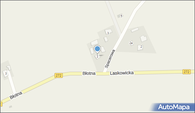 Laskowice, Spacerowa, 1, mapa Laskowice