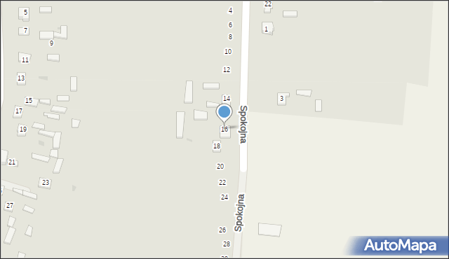 Łaszczów, Spokojna, 16, mapa Łaszczów