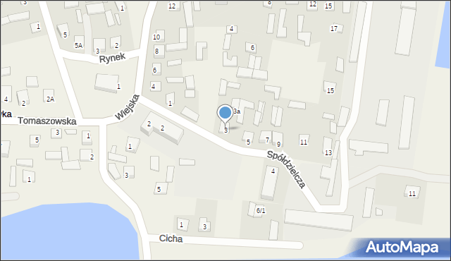 Łaszczówka, Spółdzielcza, 3, mapa Łaszczówka