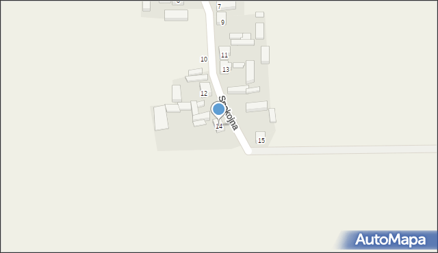 Łaszew, Spokojna, 14, mapa Łaszew