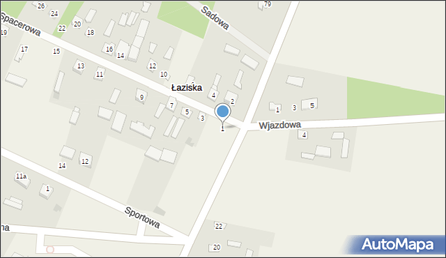 Łaziska, Spacerowa, 1, mapa Łaziska