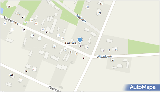 Łaziska, Spacerowa, 4, mapa Łaziska