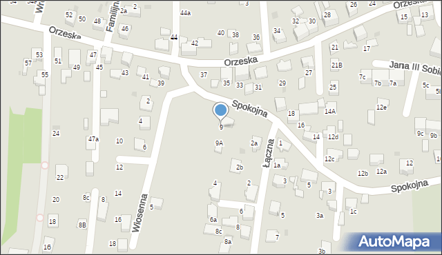 Łaziska Górne, Spokojna, 9, mapa Łaziska Górne