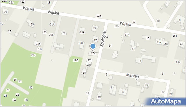 Łazy, Spokojna, 17a, mapa Łazy