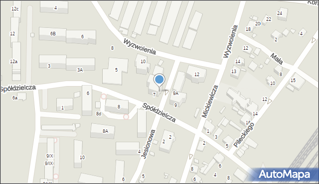 Łazy, Spółdzielcza, 7a, mapa Łazy