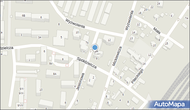 Łazy, Spółdzielcza, 9b, mapa Łazy