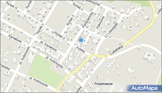 Łęczna, Spółdzielcza, 1, mapa Łęczna