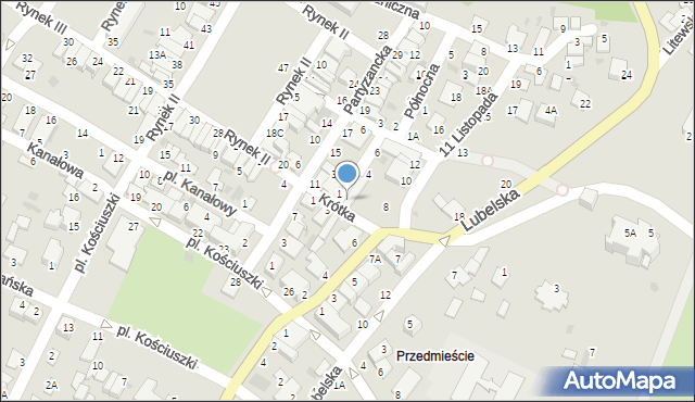 Łęczna, Spółdzielcza, 2, mapa Łęczna