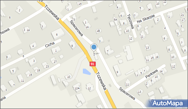 Łęgowo, Spacerowa, 2, mapa Łęgowo