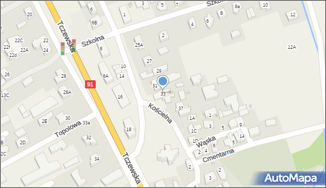 Łęgowo, Spacerowa, 33, mapa Łęgowo