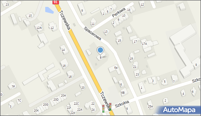 Łęgowo, Spacerowa, 4, mapa Łęgowo