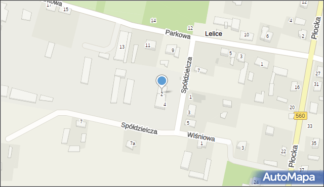 Lelice, Spółdzielcza, 2, mapa Lelice