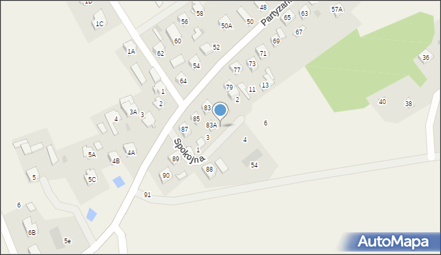 Leoncin, Spokojna, 5, mapa Leoncin