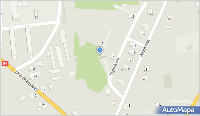 Lesko, Spacerowa, 3, mapa Lesko