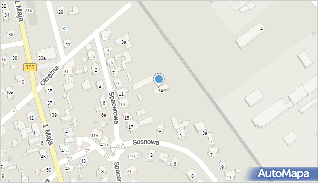 Leszno, Spacerowa, 13A, mapa Leszno