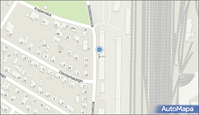 Leszno, Spółdzielcza, 2f, mapa Leszno