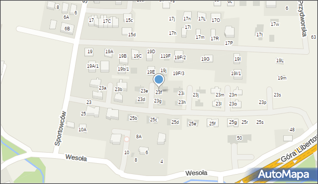 Libertów, Sportowców, 23f, mapa Libertów
