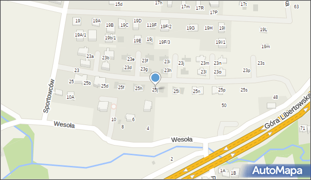 Libertów, Sportowców, 25j, mapa Libertów