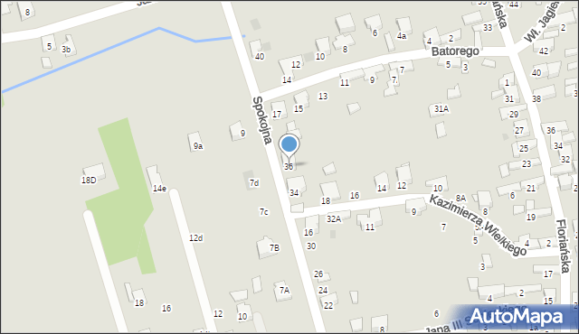 Libiąż, Spokojna, 36, mapa Libiąż