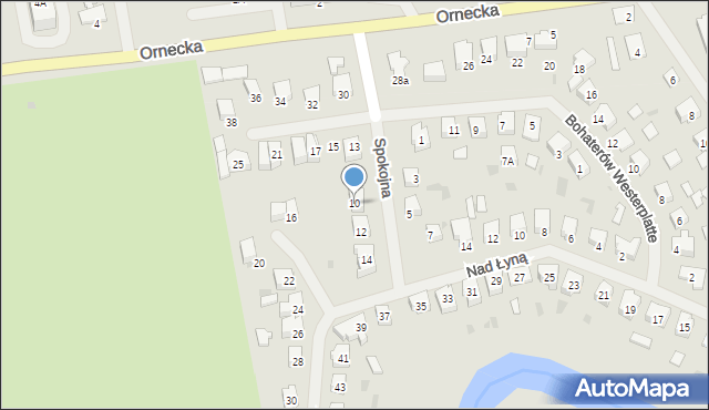 Lidzbark Warmiński, Spokojna, 10, mapa Lidzbark Warmiński