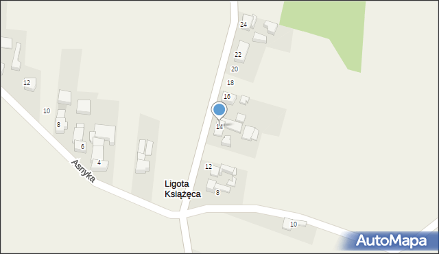 Ligota Książęca, Sportowa, 14, mapa Ligota Książęca