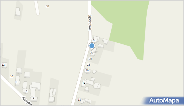 Ligota Książęca, Sportowa, 22, mapa Ligota Książęca