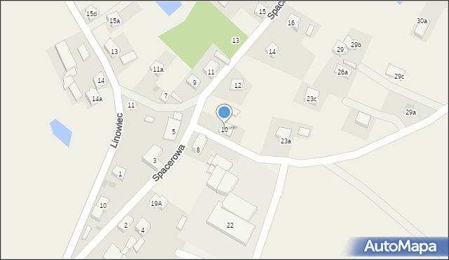 Linowiec, Spacerowa, 10, mapa Linowiec