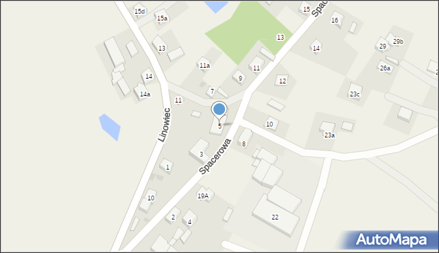 Linowiec, Spacerowa, 5, mapa Linowiec