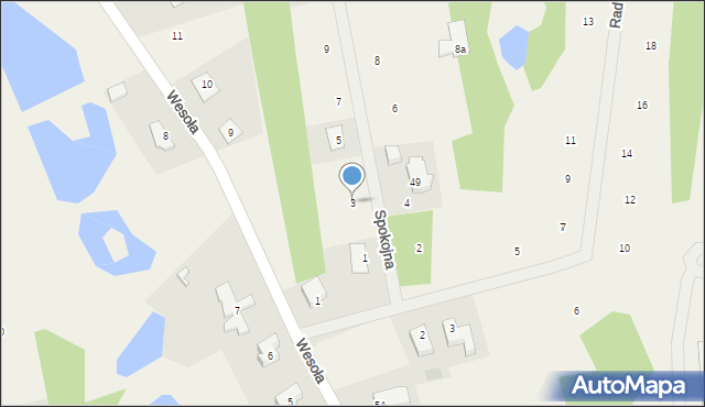 Linowiec, Spokojna, 3, mapa Linowiec