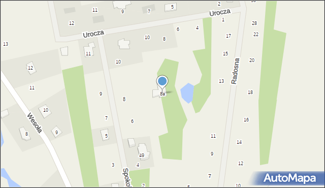 Linowiec, Spokojna, 8a, mapa Linowiec