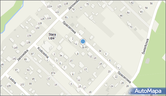 Lipa, Spacerowa, 6, mapa Lipa