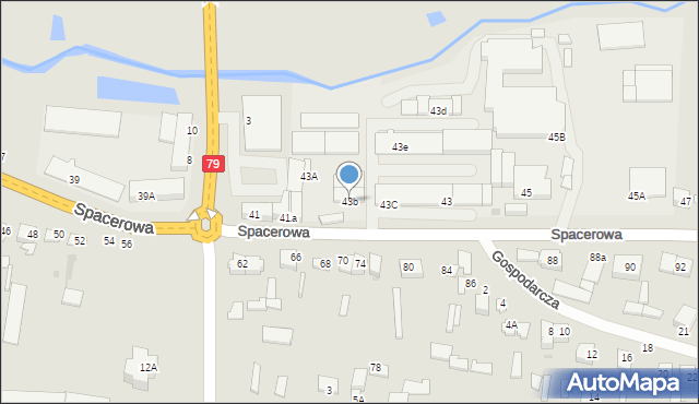 Lipsko, Spacerowa, 43b, mapa Lipsko