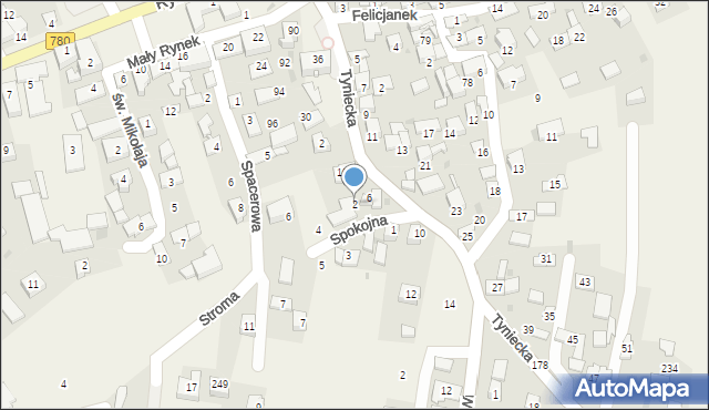 Liszki, Spokojna, 2, mapa Liszki